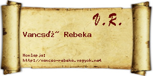 Vancsó Rebeka névjegykártya